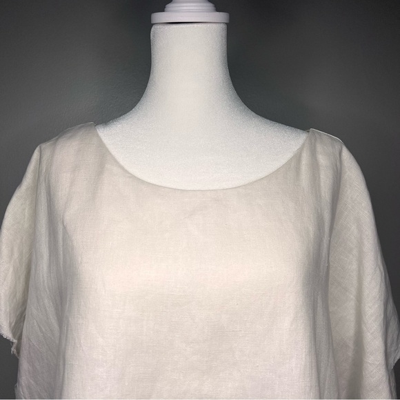 Women’s Small 100% Linen Layered Dress Architectural Minimalist Monochrome USA - Picture 7 of 14